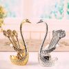 1 Coffee Dessert Spoon Set; Swan-Shaped Base Holder; Zinc Alloy Metal