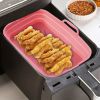Rectangular Air Fryer Liners; Foldable Silicone Tray