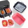 Rectangular Air Fryer Liners; Foldable Silicone Tray