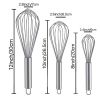 1pc Stainless Steel Enhanced Version Balloon Wire Whisk; 8in/10in/12in