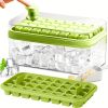 101oz Silicone Ice Cube Tray-64 Grid With Lid And Bin