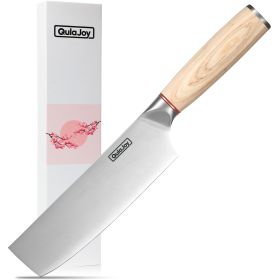QULAJOY Japanese Stainless Steel, High Carbon Cleaver With Wooden Handle (Option: Vegetable Knife)