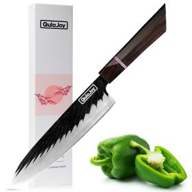QULAJOY 8 Inch Japanese Chef Knife, Forged High Carbon with Ebony Handle (Option: Chef)