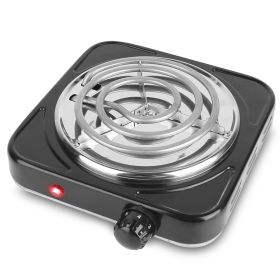 1000W Electric Single Burner Coil Heating Hot Plate Stove with Non Slip Rubber Feet,  5 Temperature Adjustments (Option: 1Burner_Black)