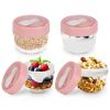 4 Pcs (20OZ) Oats Containers with Lids and Folding Spoons