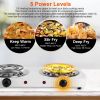 2000W Portable Electric Double Burner Hot Plate with 5 Temperature Adjustments & Non-Slip Rubber Feet, Compact