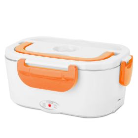 1L Travel Thermal Bento Box, Portable Food Warmer w/ 2 Removable Compartments and 1 Spoon  (Option: HG_FoodHeater(Orange)_GPCT2687)