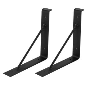 2 Pack Heavy Duty Wall Mounted Shelf Bracket - L-Shaped Metal with Screws Set (Option: T1)