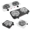2000W Portable Electric Double Burner Hot Plate with 5 Temperature Adjustments & Non-Slip Rubber Feet, Compact