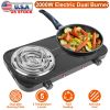 2000W Portable Electric Double Burner Hot Plate with 5 Temperature Adjustments & Non-Slip Rubber Feet, Compact