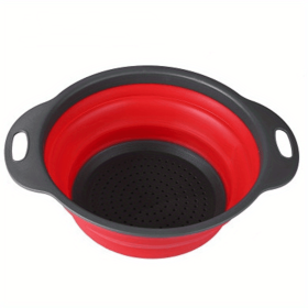 Silicone Collapsible Strainer (Color: Red2, size: large)