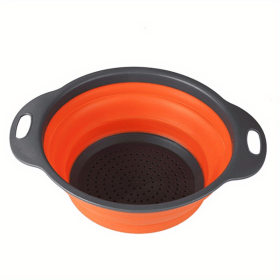 Silicone Collapsible Strainer (Color: Orange2, size: large)
