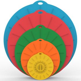 Silicone Microwave Oven Heating Cover - 5 pieces (Color: B)