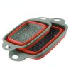 Set Of 2 Collapsible Silicone Square Colander With Handle