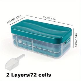 Silicone Honeycomb Ice Tray Mold with Lid (Color: Set Blue)
