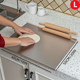 Stainless Steel Cutting Board with Lip for Countertop (size: 40CM*50CM)