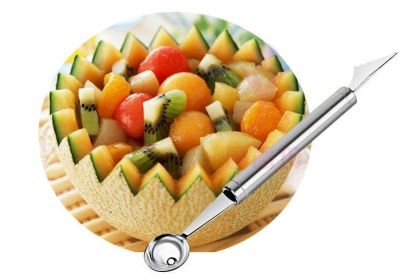 WOWZY RED/STELL Watermelon, Fruit or Cake Slicer With Melon Baller & Carver (Style: Wowzy - Mellon Baller And Fruit Carver)