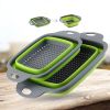 Set Of 2 Collapsible Silicone Square Colander With Handle