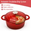 3 QT Enamel Cast Iron Dutch Oven with Lid