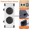 2000W Compact Electric Dual Coil Hot Plate with 5 Temperature Adjustments & Portable Handles