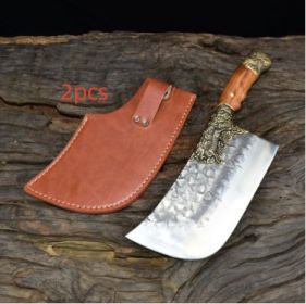 Hand-forged Kitchen Knife, Bone Chopping (Option: 2pcsSilver)
