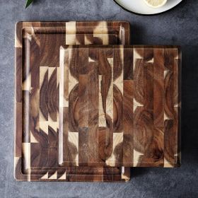 Parquet Solid Wood Cutting Board (Option: Brown-S)