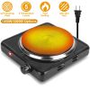 1500W Portable Electric Single Burner Hot Plate with 5 Temperature Adjustments & Non Slip Rubber Feet