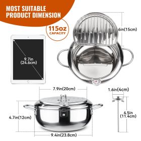 Stainless Steel Tempura Frying Pot (Option: 24cm-1pc)
