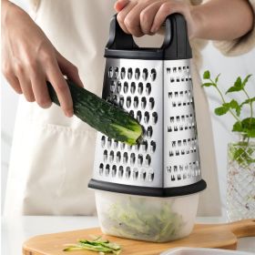Multifunctional 4 Sided Stainless Steel Food Grater & Slicer (Color: A)