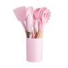 11pcs Wooden Handle Silicone Utensil Set