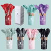 11pcs Wooden Handle Silicone Utensil Set