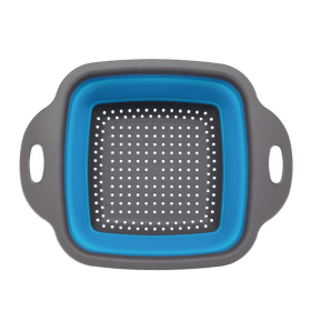 Silicone Collapsible Strainer (Color: Blue, size: small)