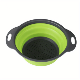 Silicone Collapsible Strainer (Color: Green2, size: large)