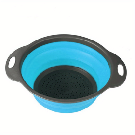 Silicone Collapsible Strainer (Color: Blue2, size: large)