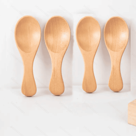4Pcs Mini Wooden Spoons (Color: Color #2)
