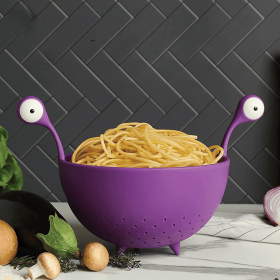 1pc Big-Eyed Monster Design BPA-Free Food Strainer - Fun And Safe (Color: Purple)
