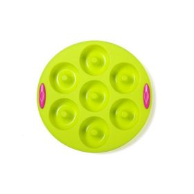 7 Holes Silicone Donut Mold (Color: Green)