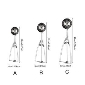 1pc Stainless Steel Ice Cream Scoop (size: A-4cm)