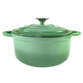 4.5 QT Enamel Dutch Oven Pot with Lid (Color: Green)