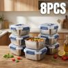 Yakimoto Extra-Large Stainless Steel Food Containers With Blue Lids